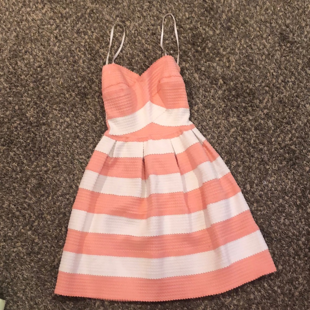Strapless size 0 striped dress